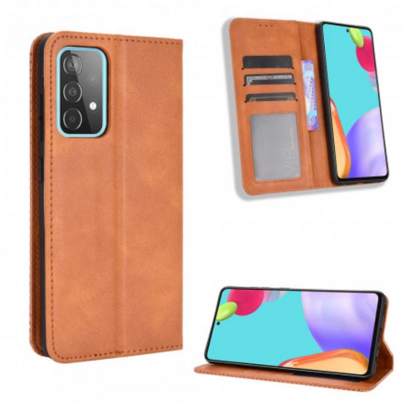 Flip Futrola Samsung Galaxy A72 4G / A72 5G Kožna Futrola Efekt Stilizirane Vintage Kože