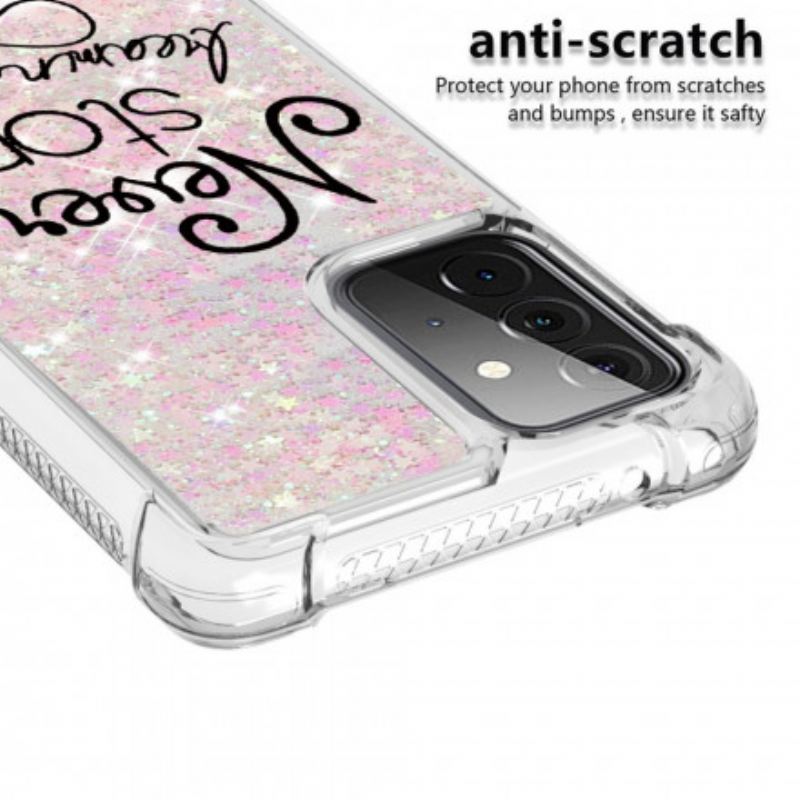 Maskica Samsung Galaxy A72 4G / A72 5G Never Stop Dreaming Glitter