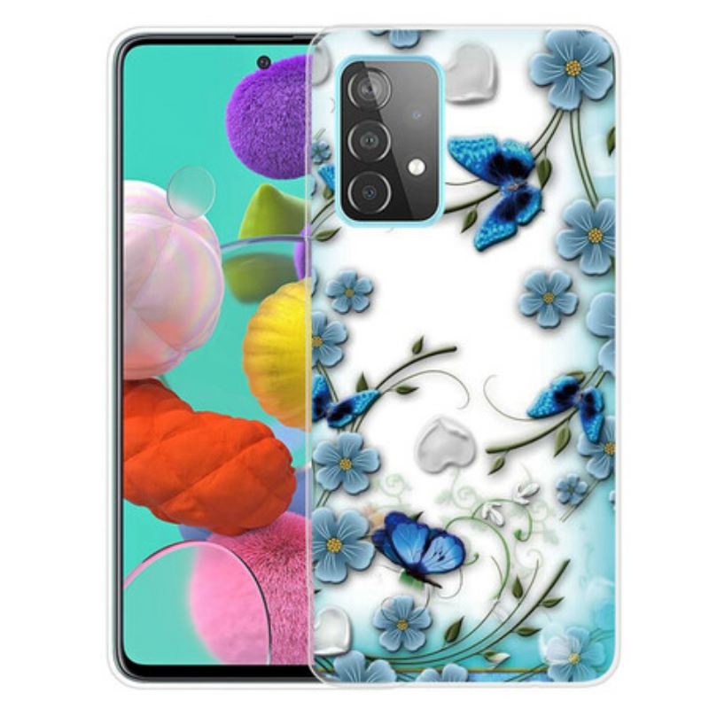 Maskica Samsung Galaxy A72 4G / A72 5G Retro Leptiri I Cvijeće