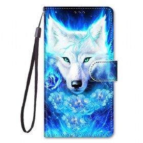 Kožna Futrola Samsung Galaxy M53 5G Lanyard Wolf