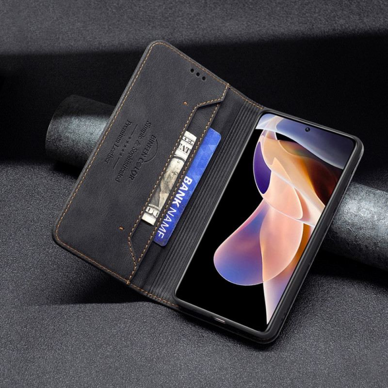 Flip Futrola Xiaomi Redmi Note 11 Pro Plus 5G Kožna Futrola Binfen Rfid Šivanje U Boji