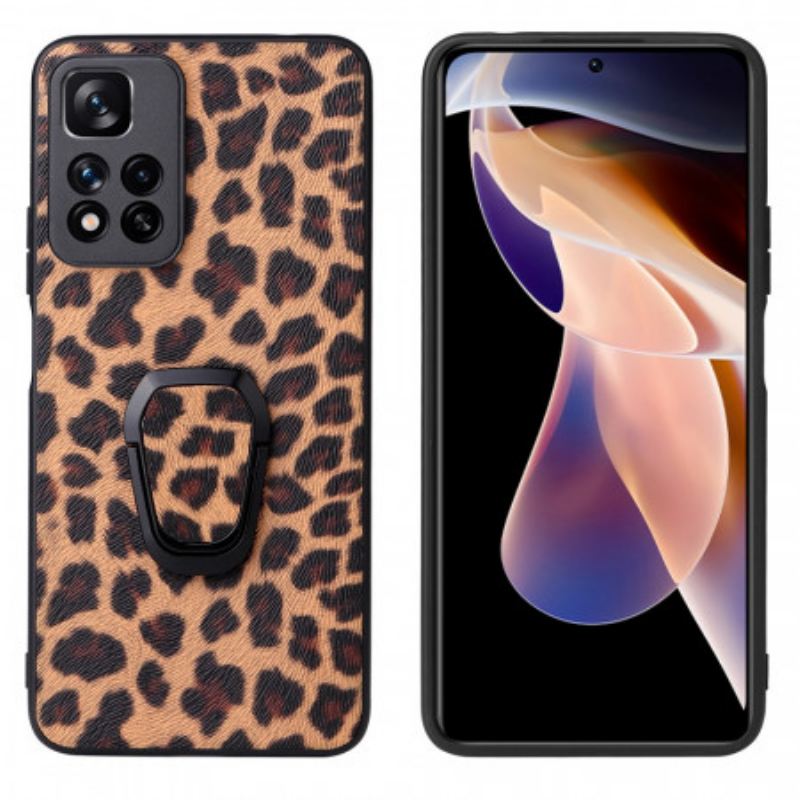 Maskica Xiaomi Redmi Note 11 Pro Plus 5G Prsten-potpora U Stilu Leoparda