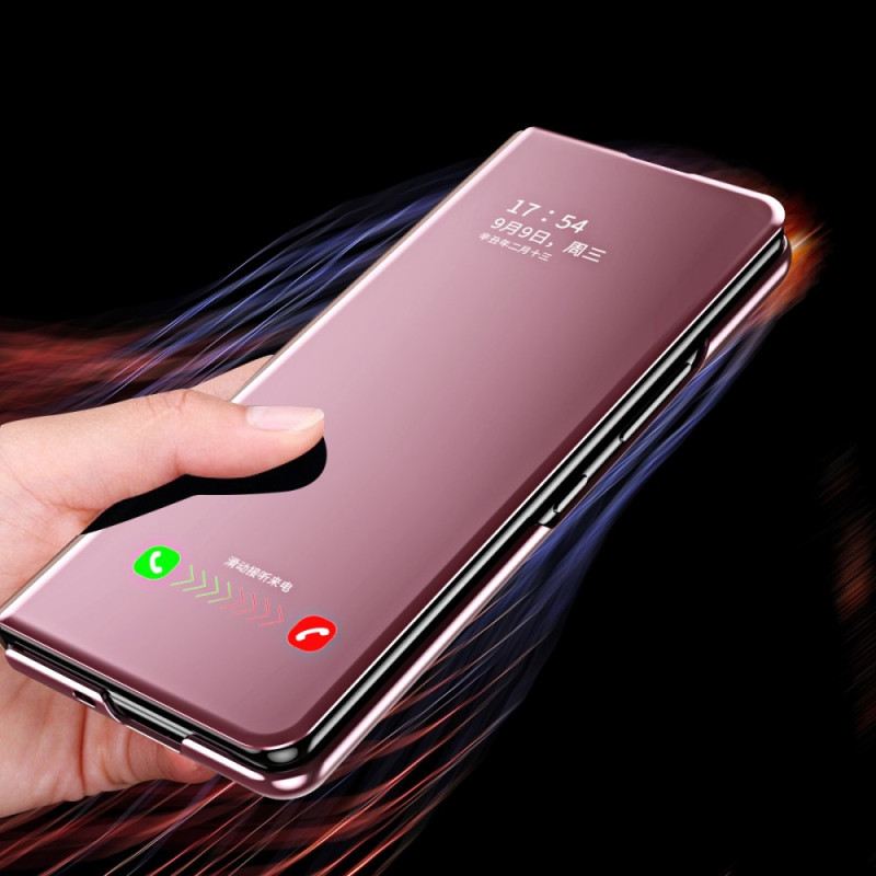 Flip Futrola Samsung Galaxy Z Fold 4 Kožna Futrola Ogledalo I Prozirnost