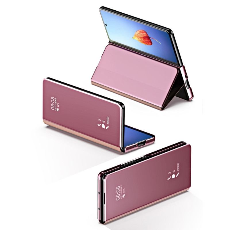 Flip Futrola Samsung Galaxy Z Fold 4 Kožna Futrola Ogledalo I Prozirnost