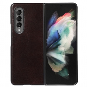 Maskica Samsung Galaxy Z Fold 4 Klasična Prava Goveđa Koža