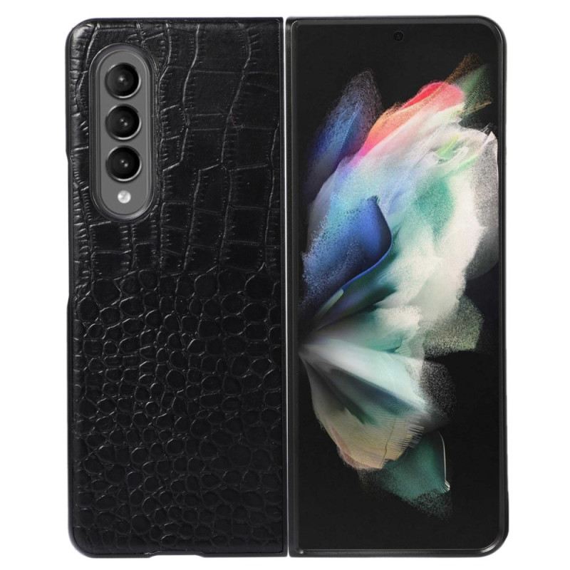 Maskica Samsung Galaxy Z Fold 4 Trendovska Prava Koža S Efektom Krokodila