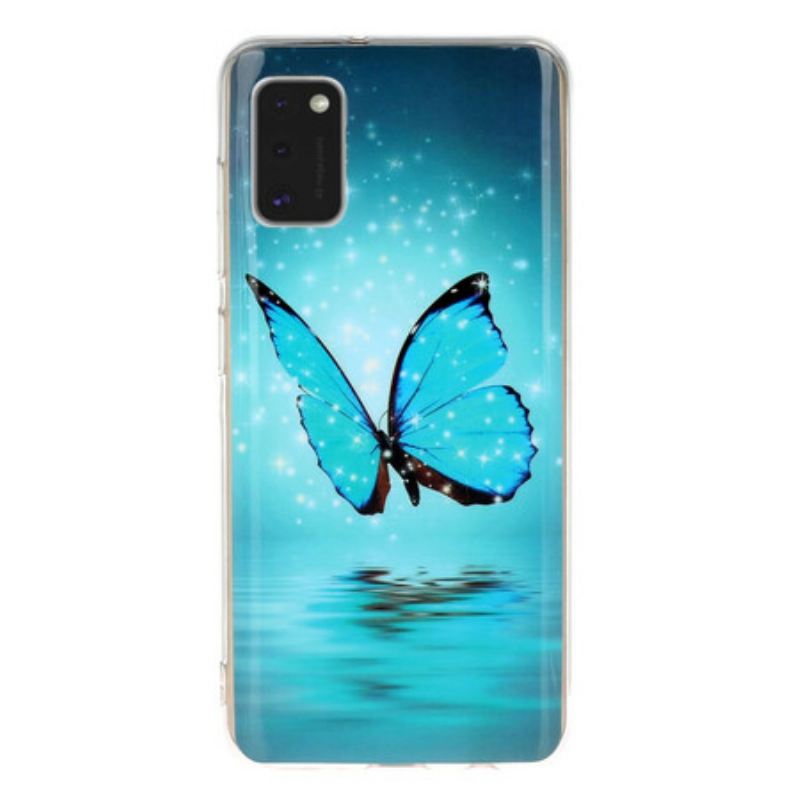 Maskica Samsung Galaxy A41 Fluorescentni Plavi Leptir