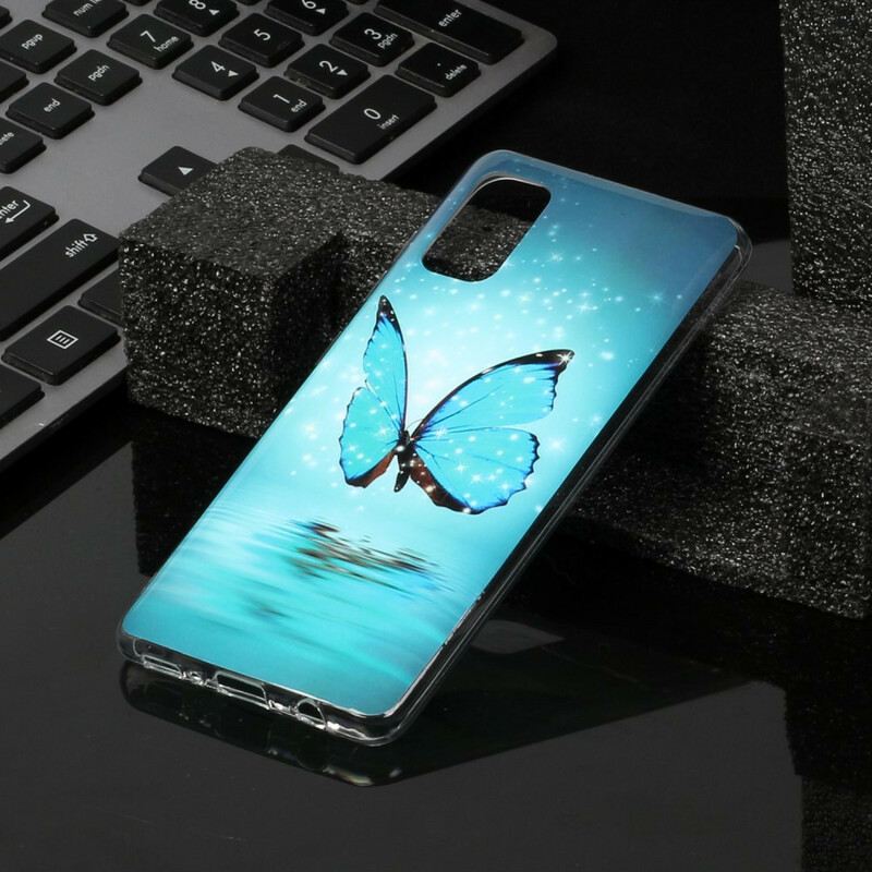 Maskica Samsung Galaxy A41 Fluorescentni Plavi Leptir