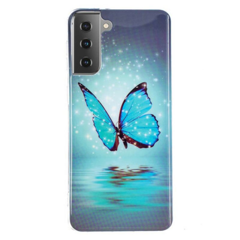 Maskica Samsung Galaxy S21 5G Fluorescentni Plavi Leptir