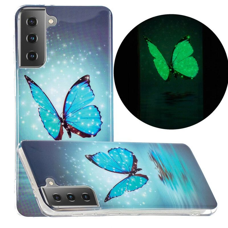 Maskica Samsung Galaxy S21 5G Fluorescentni Plavi Leptir