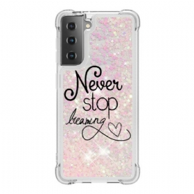 Maskica Samsung Galaxy S21 5G Never Stop Dreaming Glitter