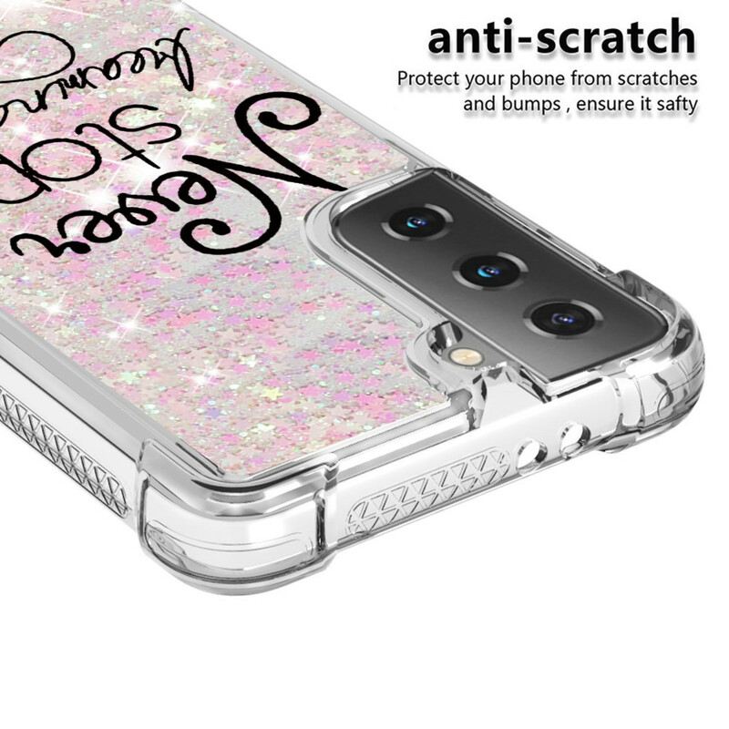 Maskica Samsung Galaxy S21 5G Never Stop Dreaming Glitter