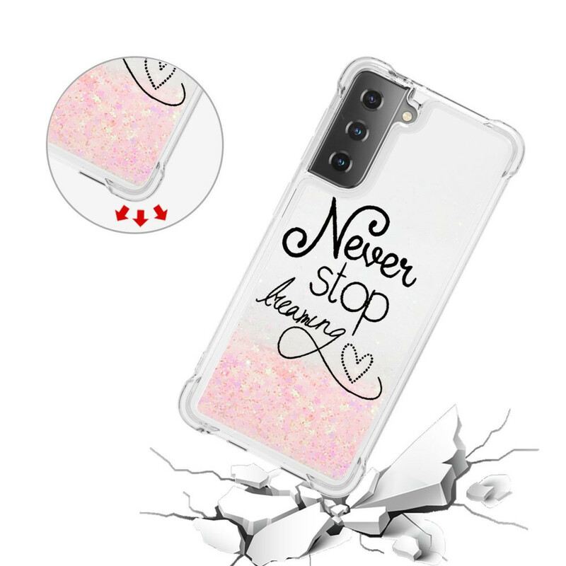 Maskica Samsung Galaxy S21 5G Never Stop Dreaming Glitter