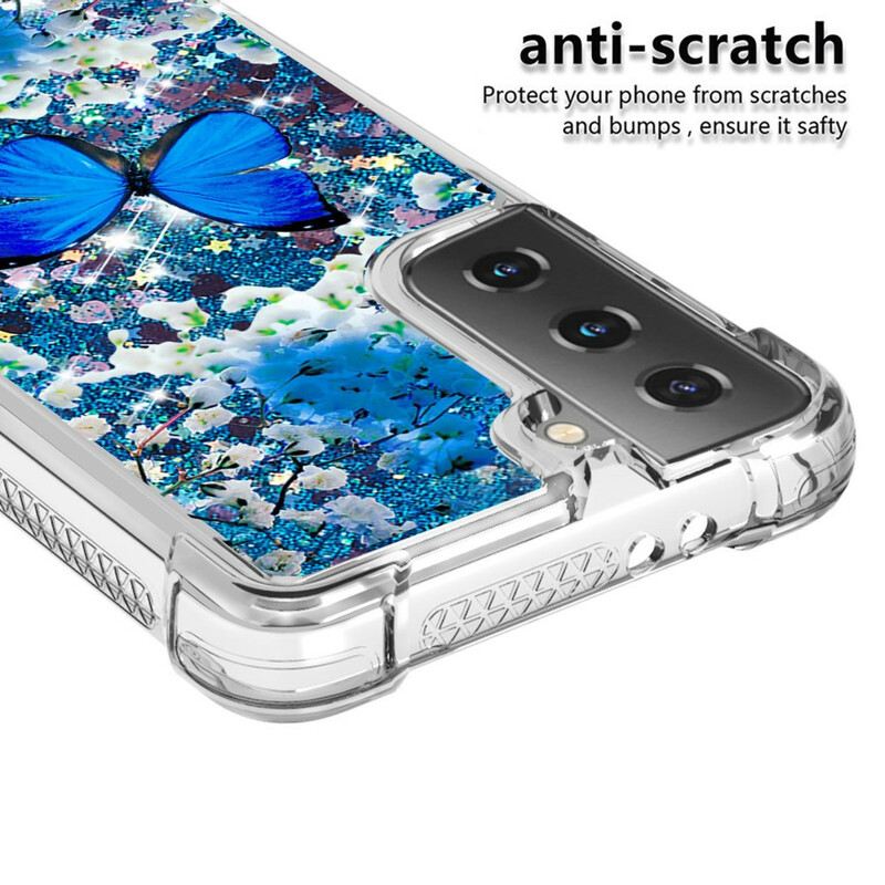 Maskica Samsung Galaxy S21 5G Svjetlucavi Plavi Leptiri