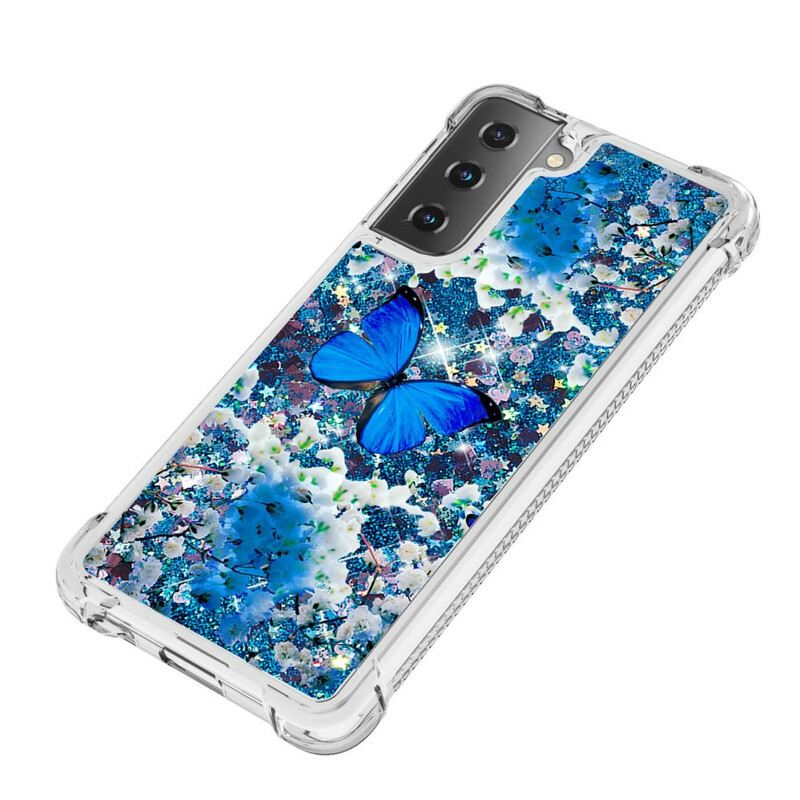 Maskica Samsung Galaxy S21 5G Svjetlucavi Plavi Leptiri