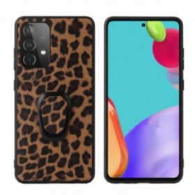 Maskica Samsung Galaxy A52 4G / A52 5G / A52s 5G Prsten-potpora U Stilu Leoparda