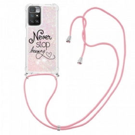 Maskica Xiaomi Redmi 10 Never Stop Glitter Drawstring