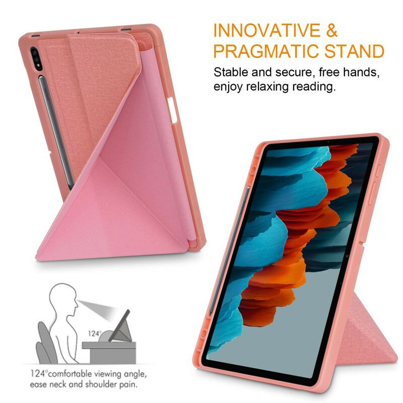 Maskica Samsung Galaxy Tab S7 FE Origami Tekstura Tkanine