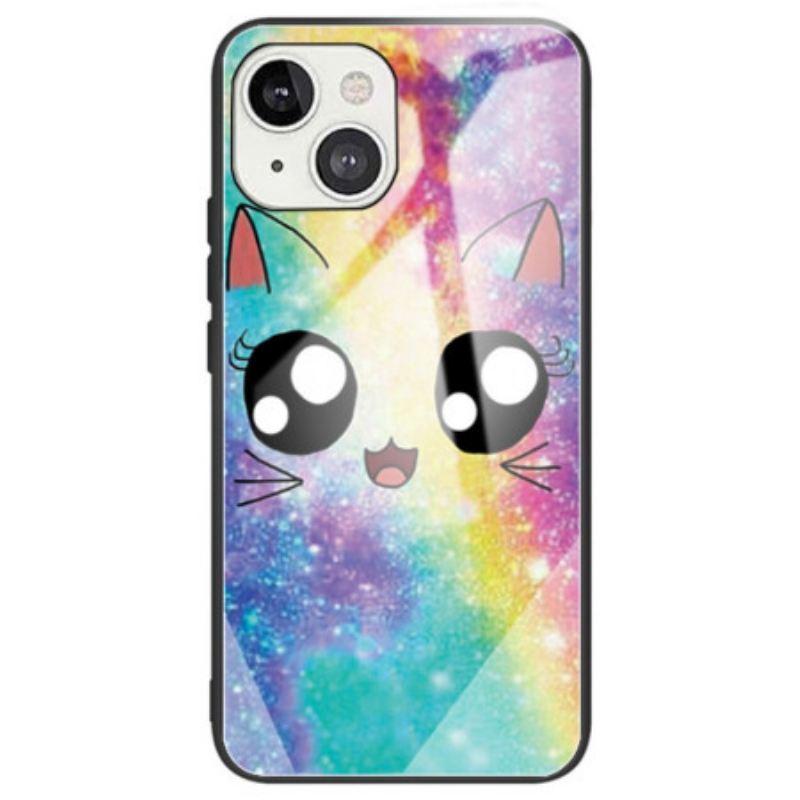 Maskica iPhone 14 Deco Cat Kaljeno Staklo