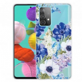 Maskica Samsung Galaxy A32 5G Akvarel Plavo Cvijeće