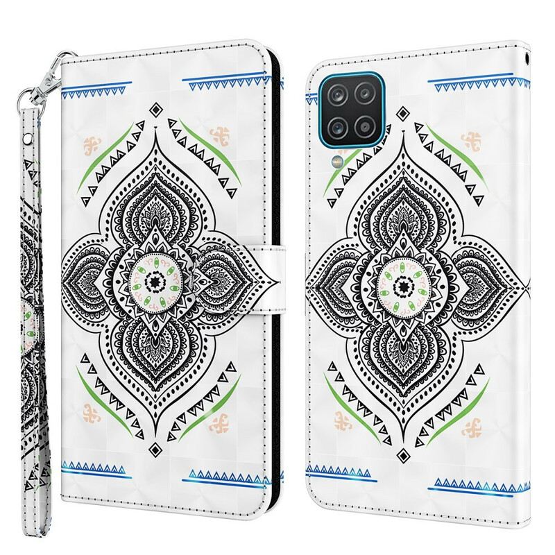 Kožna Futrola Samsung Galaxy M12 / A12 Mandala Sa Svjetlećim Točkama S Uzicom