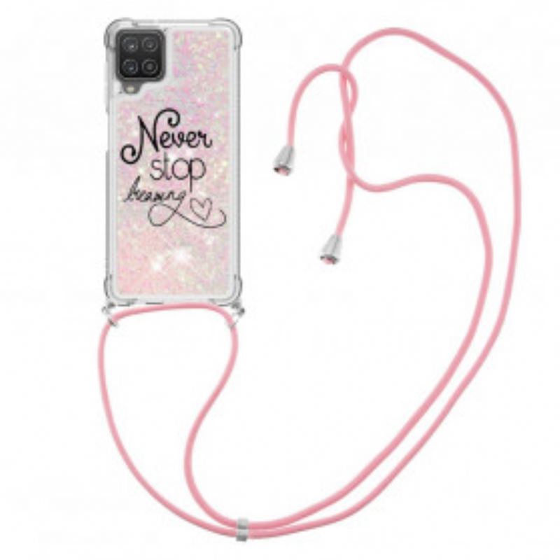 Maskica Samsung Galaxy M12 / A12 Never Stop Glitter Drawstring