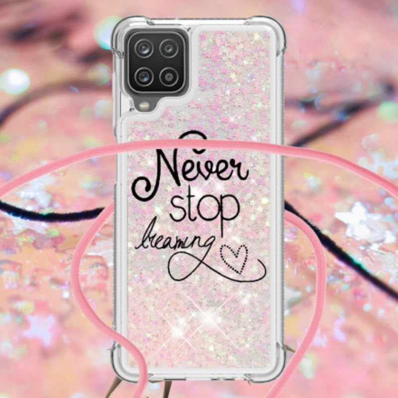 Maskica Samsung Galaxy M12 / A12 Never Stop Glitter Drawstring