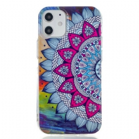 Maskica iPhone 12 / 12 Pro Fluorescentna Šarena Mandala