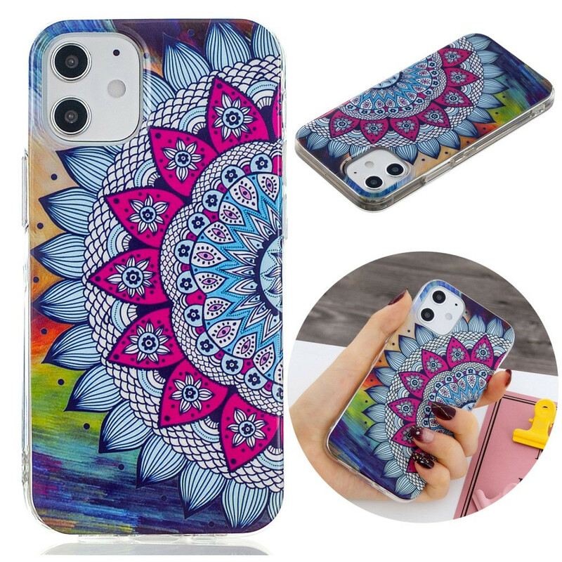 Maskica iPhone 12 / 12 Pro Fluorescentna Šarena Mandala