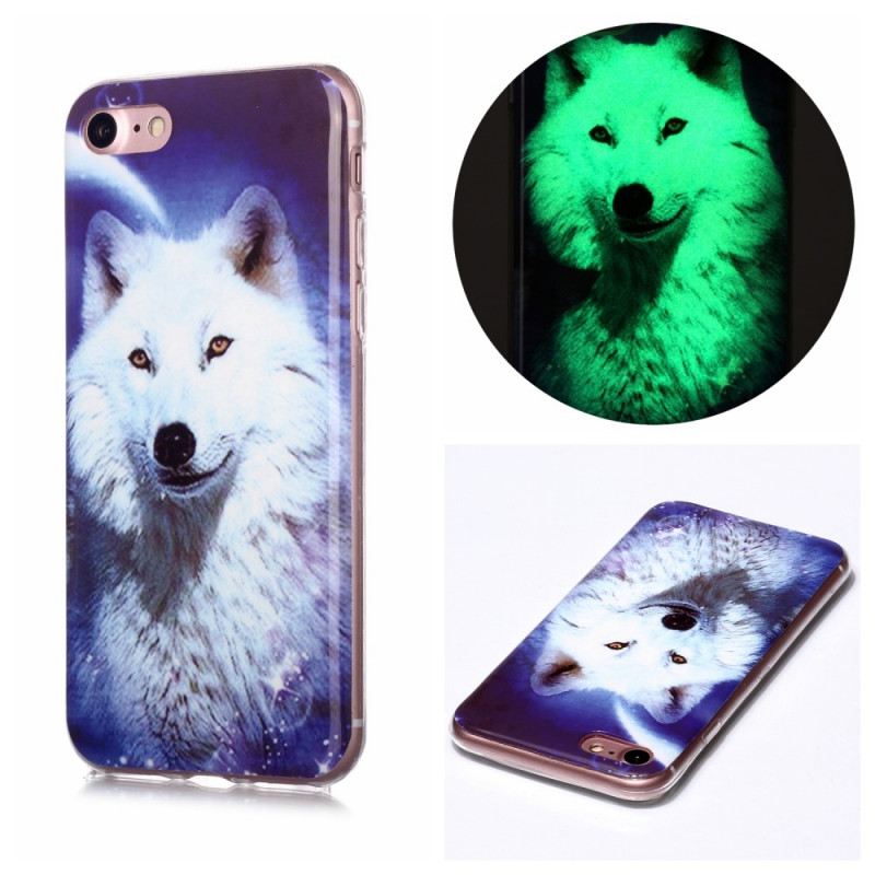 Maskica iPhone SE 3 / SE 2 / 8 / 7 Fluorescentni Vuk