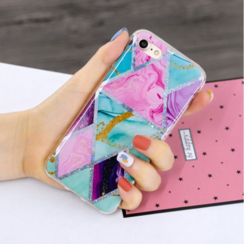 Maskica iPhone SE 3 / SE 2 / 8 / 7 Glitter Design Mramor