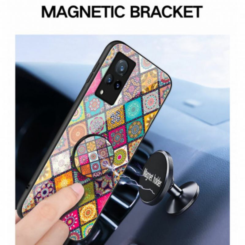 Maskica Vivo V21 5G Patchwork Magnetski Držač