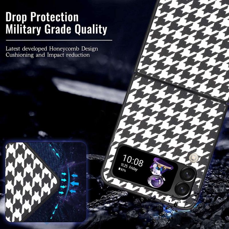 Flip Futrola Samsung Galaxy Z Flip 4 Kožna Futrola Houndstooth