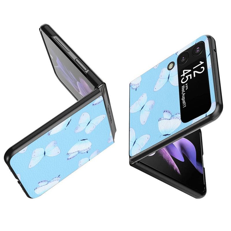 Flip Futrola Samsung Galaxy Z Flip 4 Kožna Futrola Leptiri Od Umjetne Kože