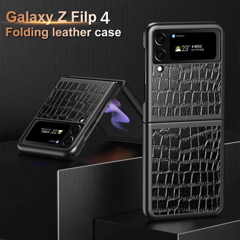 Flip Futrola Samsung Galaxy Z Flip 4 Kožna Futrola Stil Krokodilske Kože