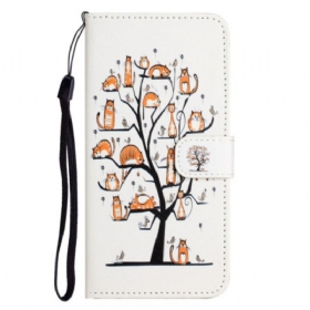 Kožna Futrola iPhone 16 Pro Max Cats On The Lanyard Tree