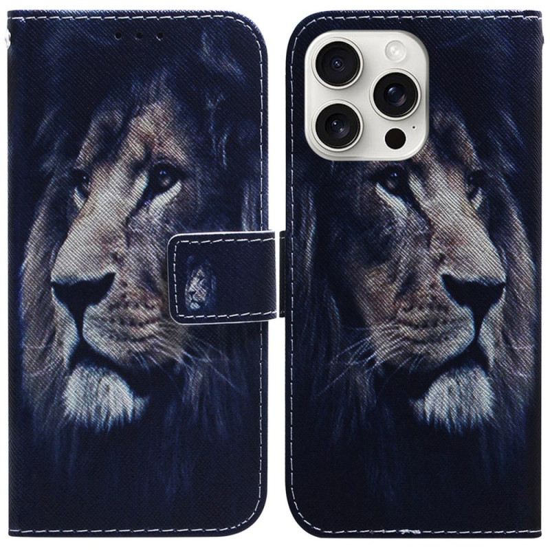 Kožna Futrola iPhone 16 Pro Max Sanjajući Lav