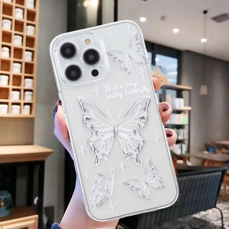 Maskica iPhone 16 Pro Max Maskice Za Mobitele Srebrni Leptiri
