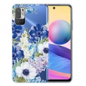 Maskica Xiaomi Redmi Note 10 5G Akvarel Plavo Cvijeće