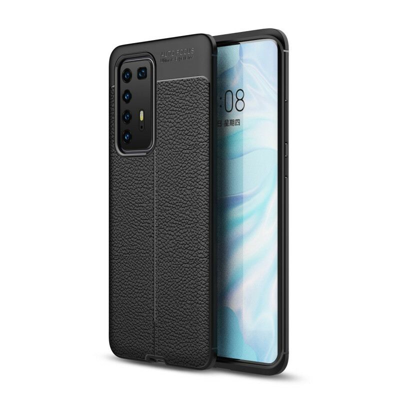 Maskica Huawei P40 Pro Efekt Dvostruke Linije Litchi Kože