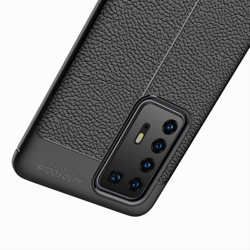 Maskica Huawei P40 Pro Efekt Dvostruke Linije Litchi Kože