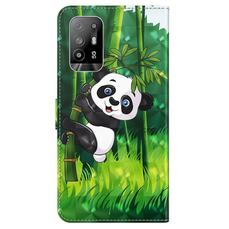 Kožna Futrola Oppo A94 5G Panda S Uzicom