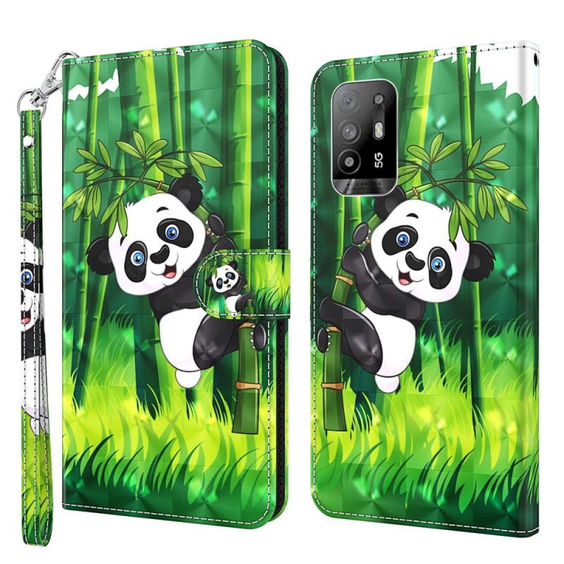 Kožna Futrola Oppo A94 5G Panda S Uzicom