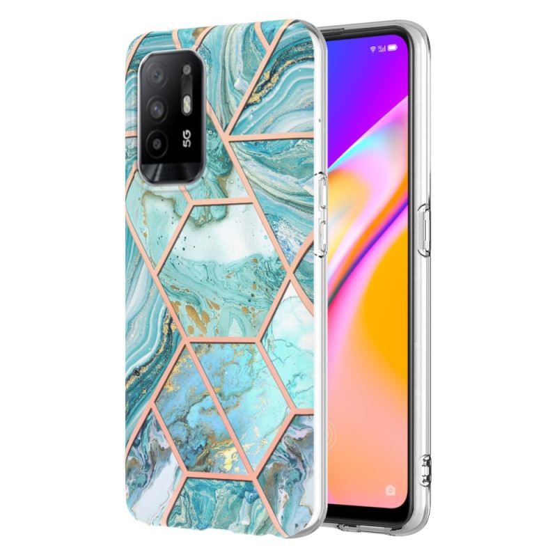 Maskica Oppo A94 5G Blještavi Geometrijski Mramor