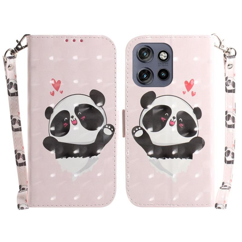 Flip Futrola Motorola Edge 50 Neo Panda Love With Strap