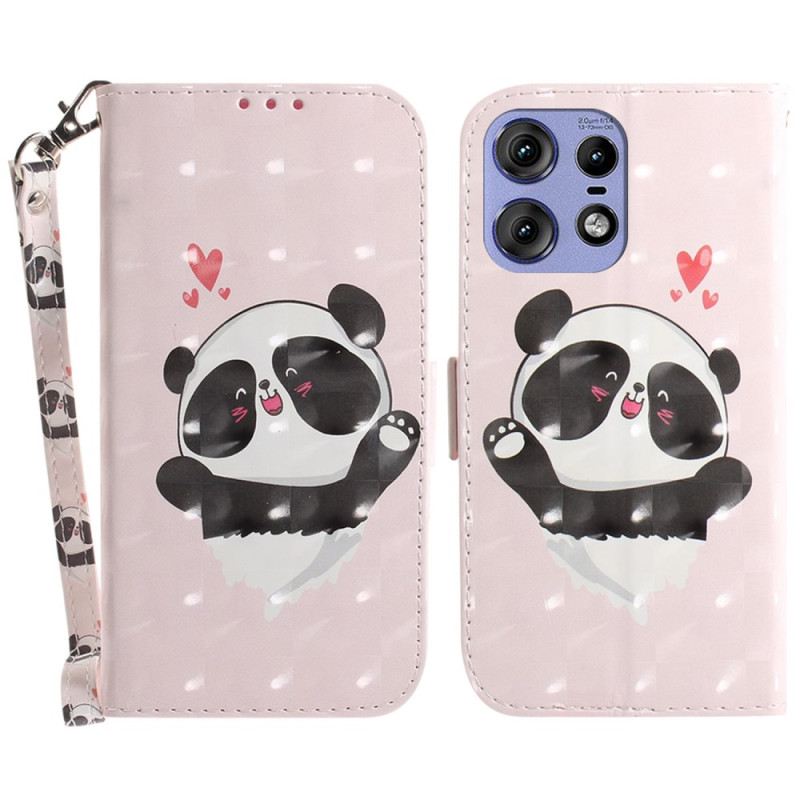 Flip Futrola Motorola Edge 50 Pro Maskice Za Mobitele Panda Love With Strap