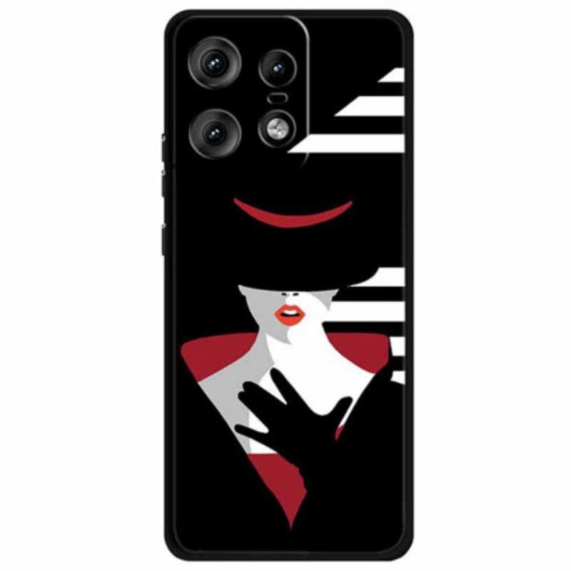 Maskica Motorola Edge 50 Pro Dama U Crnom Šeširu