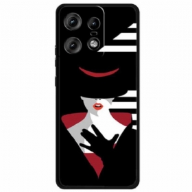 Maskica Motorola Edge 50 Pro Dama U Crnom Šeširu