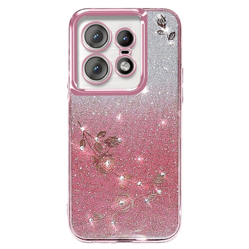 Maskica Motorola Edge 50 Pro Rhinestones I Cvijeće Kadem