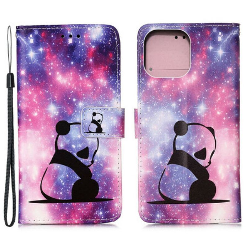 Kožna Futrola iPhone 13 Mini Panda Galaksija